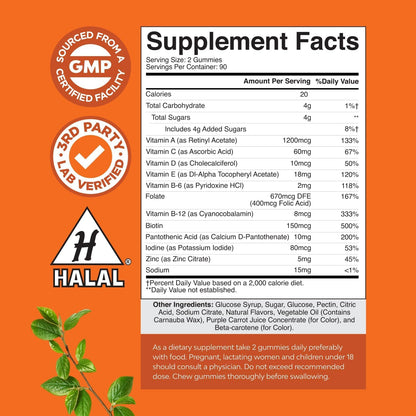 Potent Daily Multivitamin Gummies for Adults | Immune Support & Energy