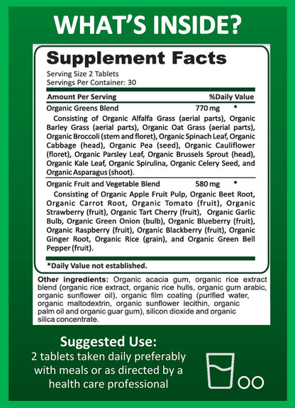 Potent Garden Organic Superfood Greens 2-Pack – 120 Ct