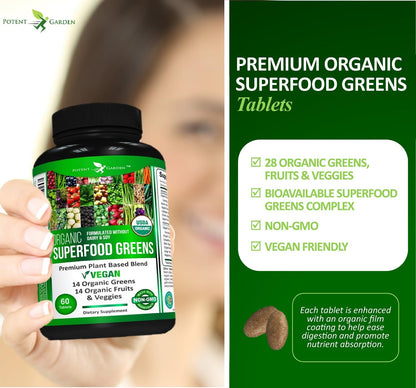 Potent Garden Organic Superfood Greens 2-Pack – 120 Ct