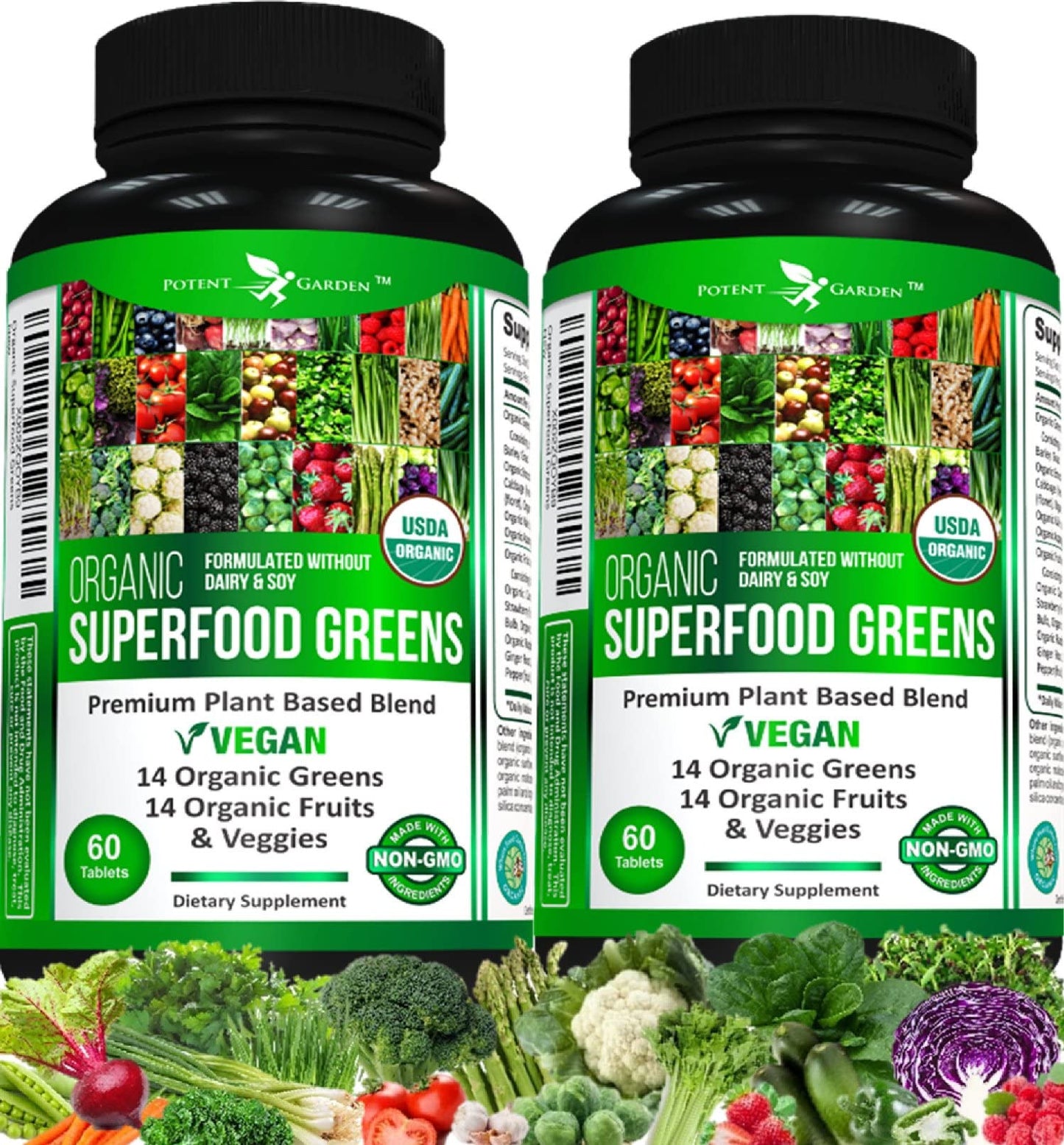 Potent Garden Organic Superfood Greens 2-Pack – 120 Ct