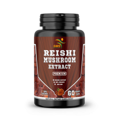 Potent Pure 15:1 Ganoderma Lucidum Extract 1000mg | Reishi (Vegan, Non-GMO, Gluten Free) Immune Support | 60 Veggie Capsules