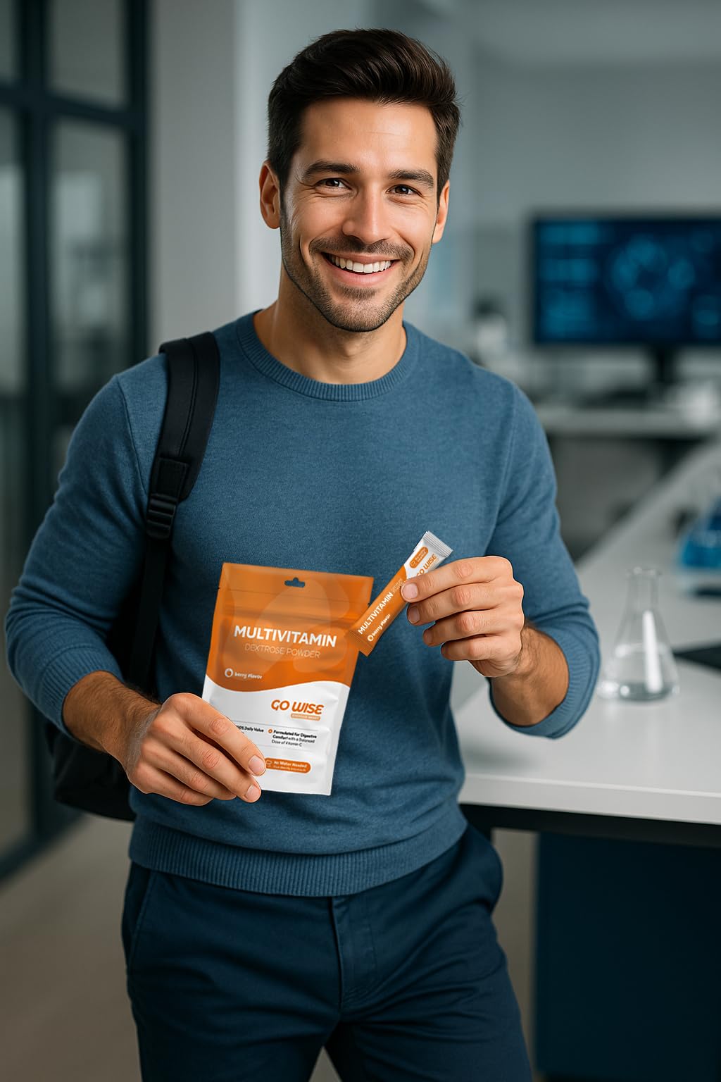 Go Wise On The Go Multivitamin Powder – 14 Vegan Daily Packets, Berry Flavor, Gluten-Free