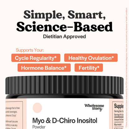 Myo-Inositol & D-Chiro Inositol Powder for Women – 40:1 Ratio, 30 Servings