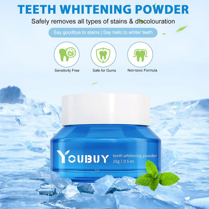 Teeth Whitening Powder – Natural Teeth Whitener | Instant Whitening & Fresh Breath (2PCS)