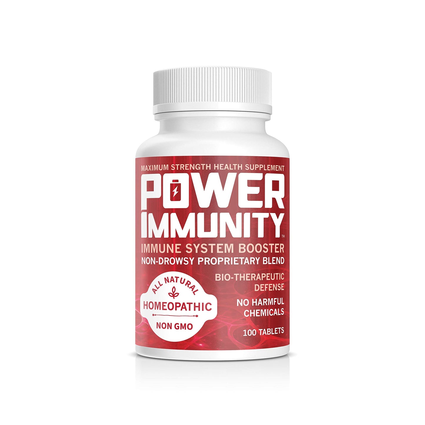 Power Immunity – Homeopathic Immune Booster, Maximum Strength, All Natural, Non-GMO, 100 Tablets