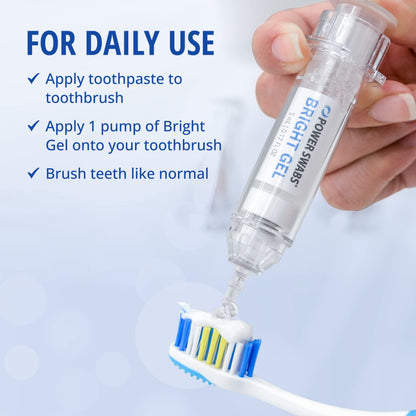 Power Swabs Bright Gel – Dentist Formulated Teeth Whitening Gel (0.17 Fl Oz)