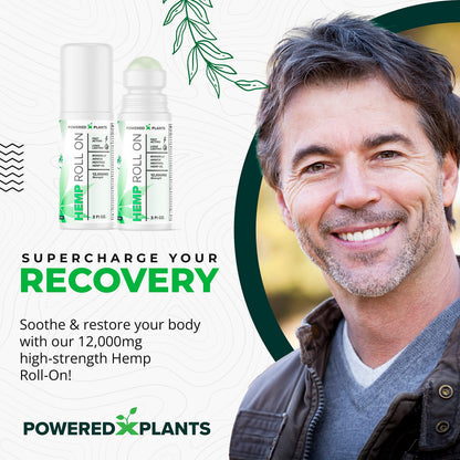Powered X Plants Hemp Oil Roll On – Menthol, Boswellia & Arnica | 12,000mg Extra Strength