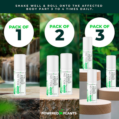 Powered X Plants Hemp Oil Roll On – Menthol, Boswellia & Arnica | 12,000mg Extra Strength