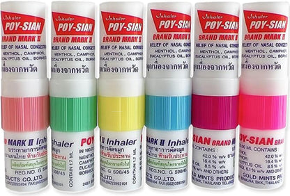 POY-SIAN Mark II Menthol Aromatherapy Nasal Inhaler – Pack of 6 | Natural Herbal Relief