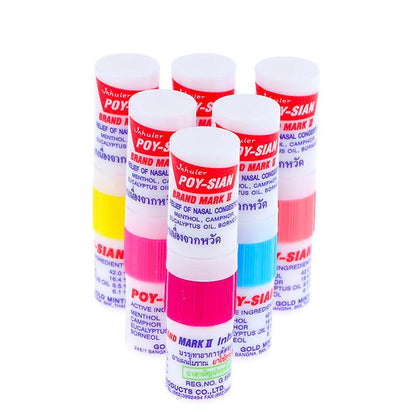 POY-SIAN Mark II Menthol Aromatherapy Nasal Inhaler – Pack of 6 | Natural Herbal Relief