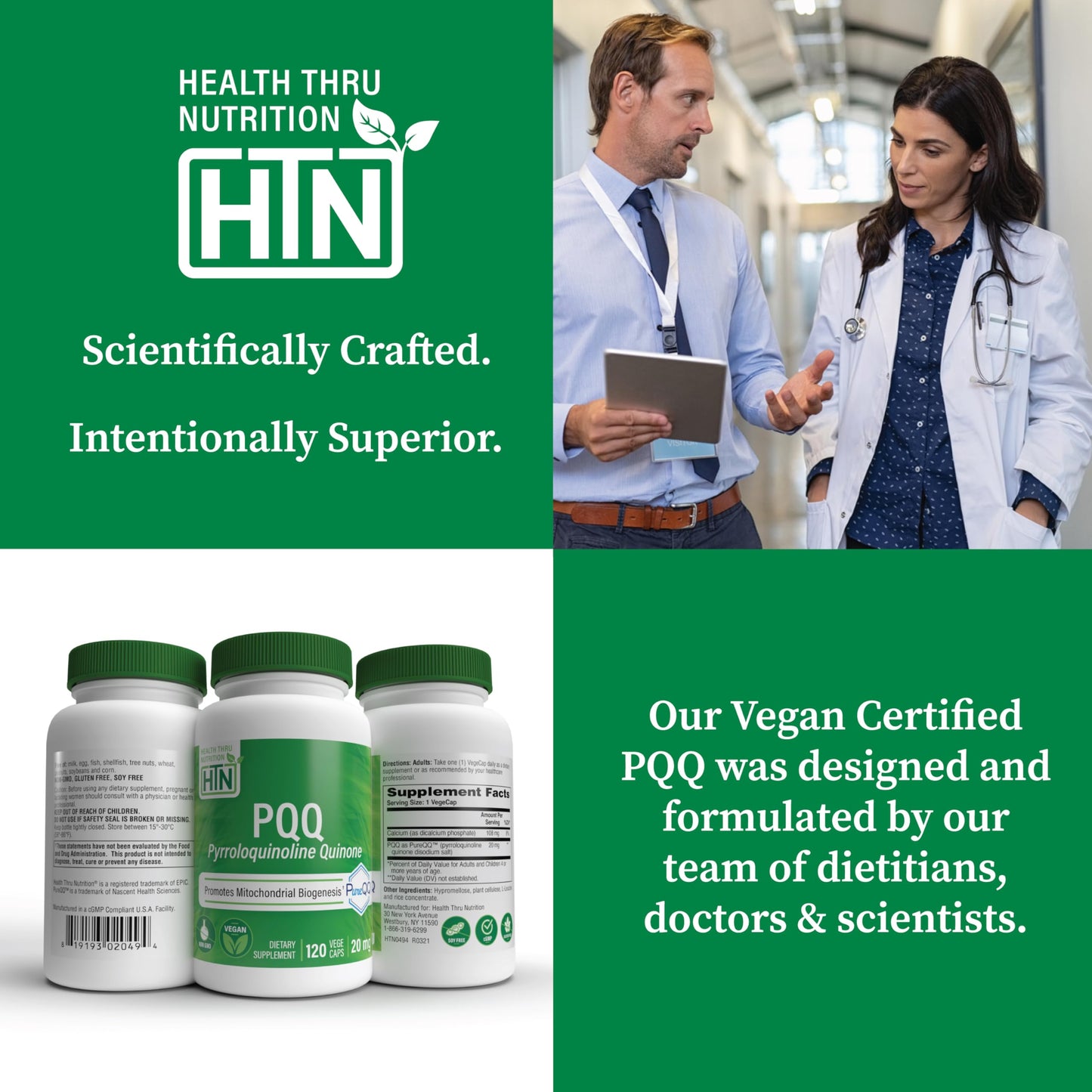 PQQ 20mg 120 Servings – PureQQ | Mitochondrial Biogenesis | Vegan