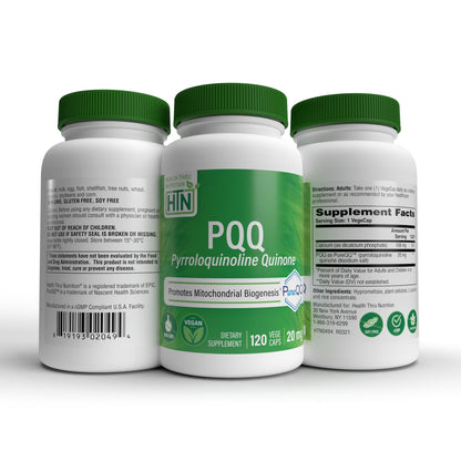 PQQ 20mg 120 Servings – PureQQ | Mitochondrial Biogenesis | Vegan