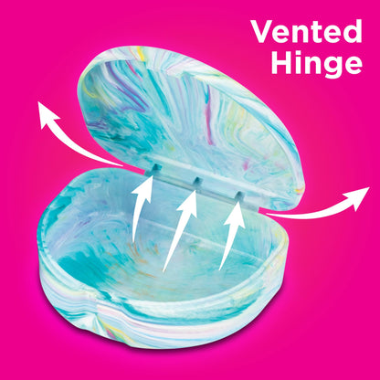 Practicon Vibrant Marble Retainer Cases – 6 Pack | Clear Aligner & Retainer Box