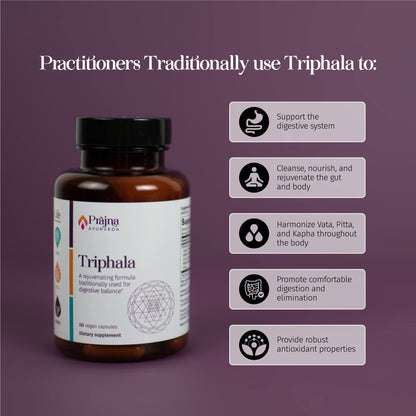 Dr. Chaudhary’s Prajna Triphala – Rejuvenating Ayurveda Digestive Formula with Amla, Haritaki & Bibhitaki (Vegan, Organic)