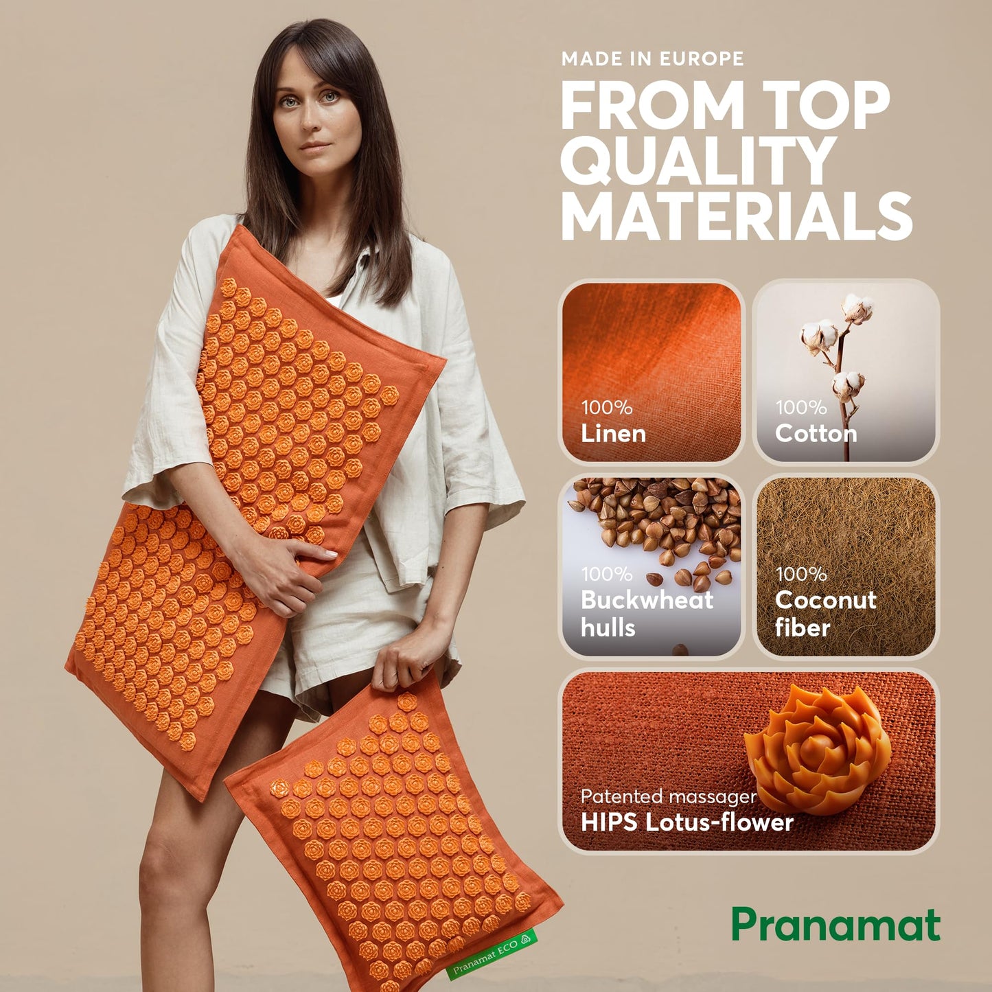 Pranamat Large Acupressure Mat & Pillow Set – Therapy (Lavander)