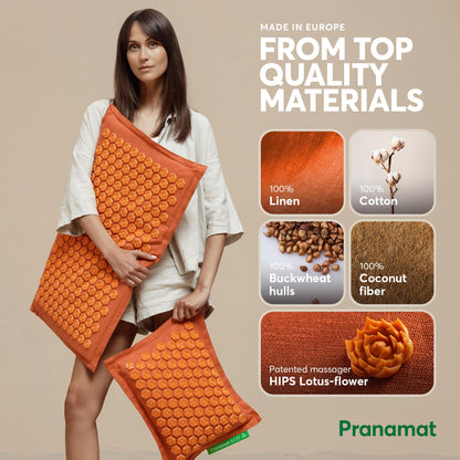 Pranamat Large Acupressure Mat & Pillow Set – Therapy (Lavander)