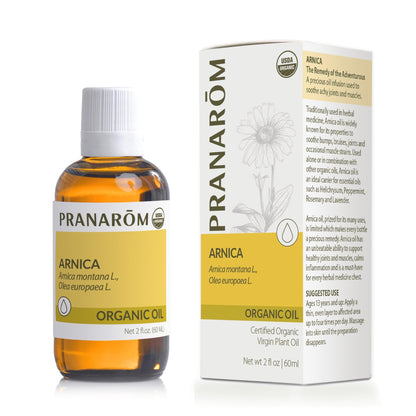 Pranarom USDA Certified Organic Arnica Oil - 2 oz French Arnica Virgin Plant Oil for Massage