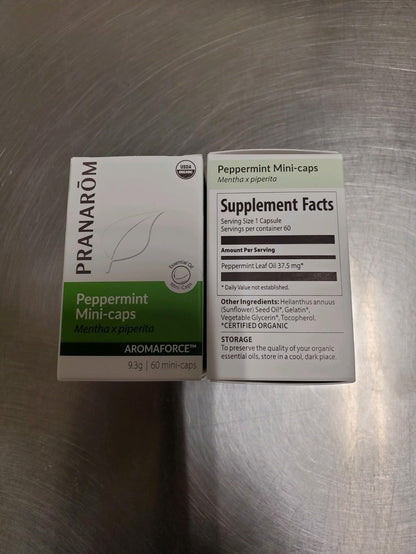 Pranarom Peppermint Mini-Caps: Organic Digestive Support