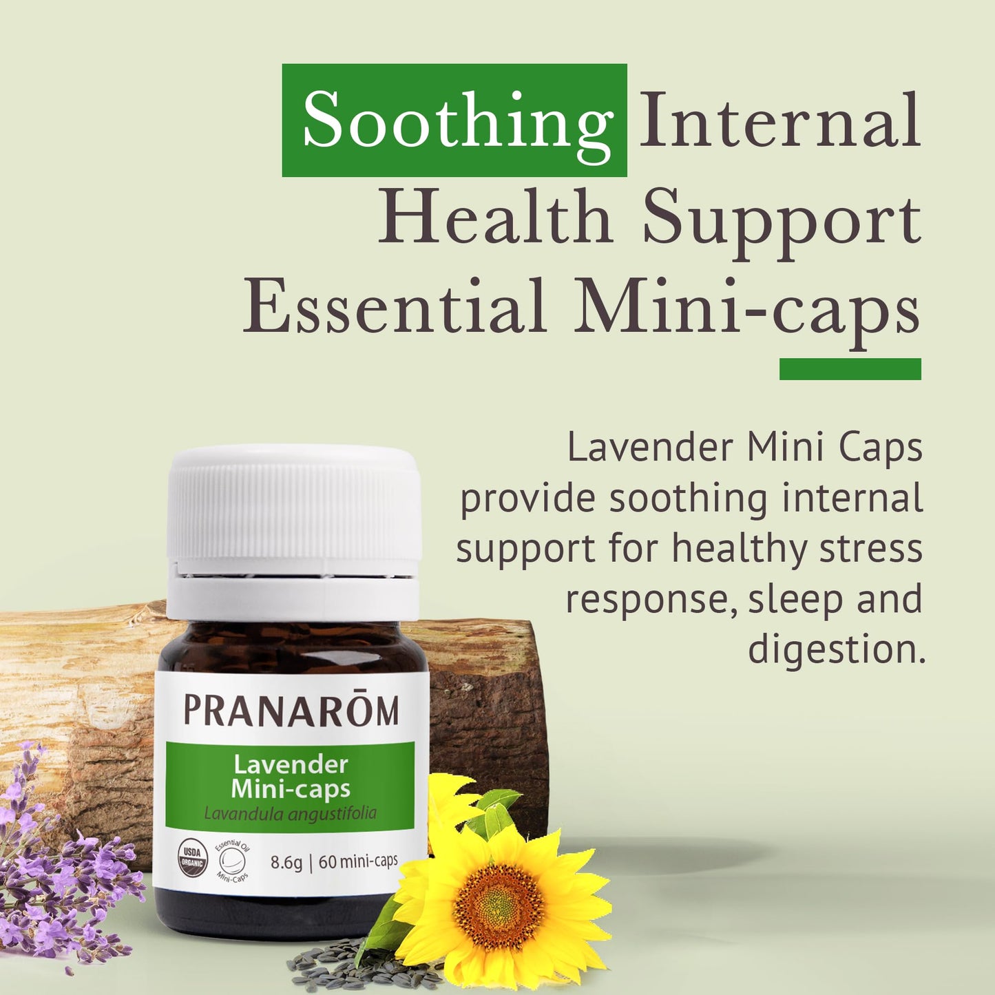 Pranarom Aromaforce Lavender Mini-Caps 60ct – Restful Sleep & Relaxation (Organic Lavender Oil)