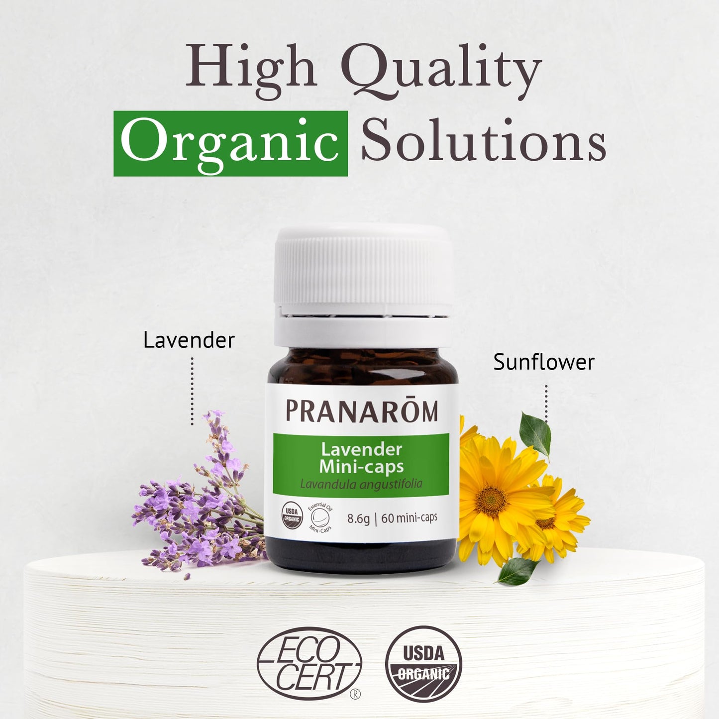 Pranarom Aromaforce Lavender Mini-Caps 60ct – Restful Sleep & Relaxation (Organic Lavender Oil)