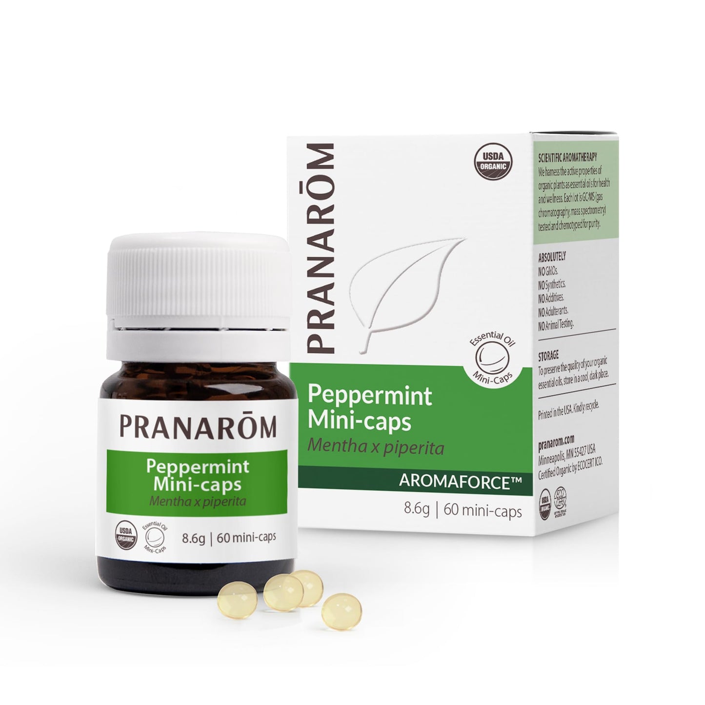 Pranarom Peppermint Mini-Caps: Organic Digestive Support