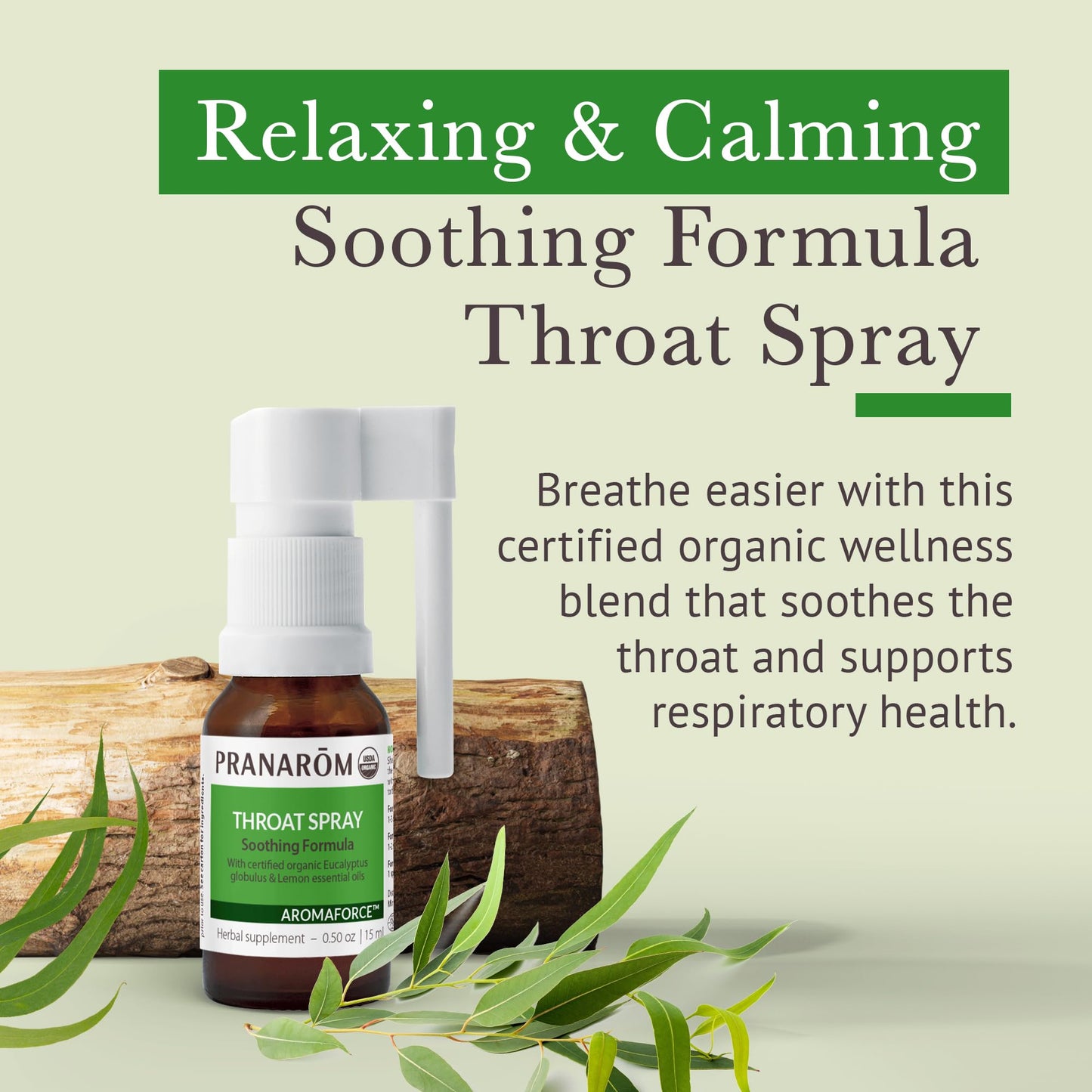 Pranarom Aromaforce Throat Spray - Pure Essential Oils, 15ml