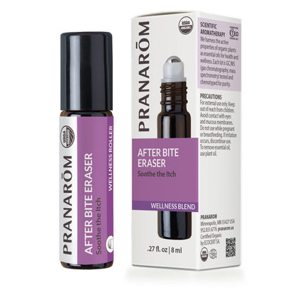 Pranarom Bug Bite Eraser Roller - 8ml Organic Essential Oil Wellness Blend for Outdoor Adventures