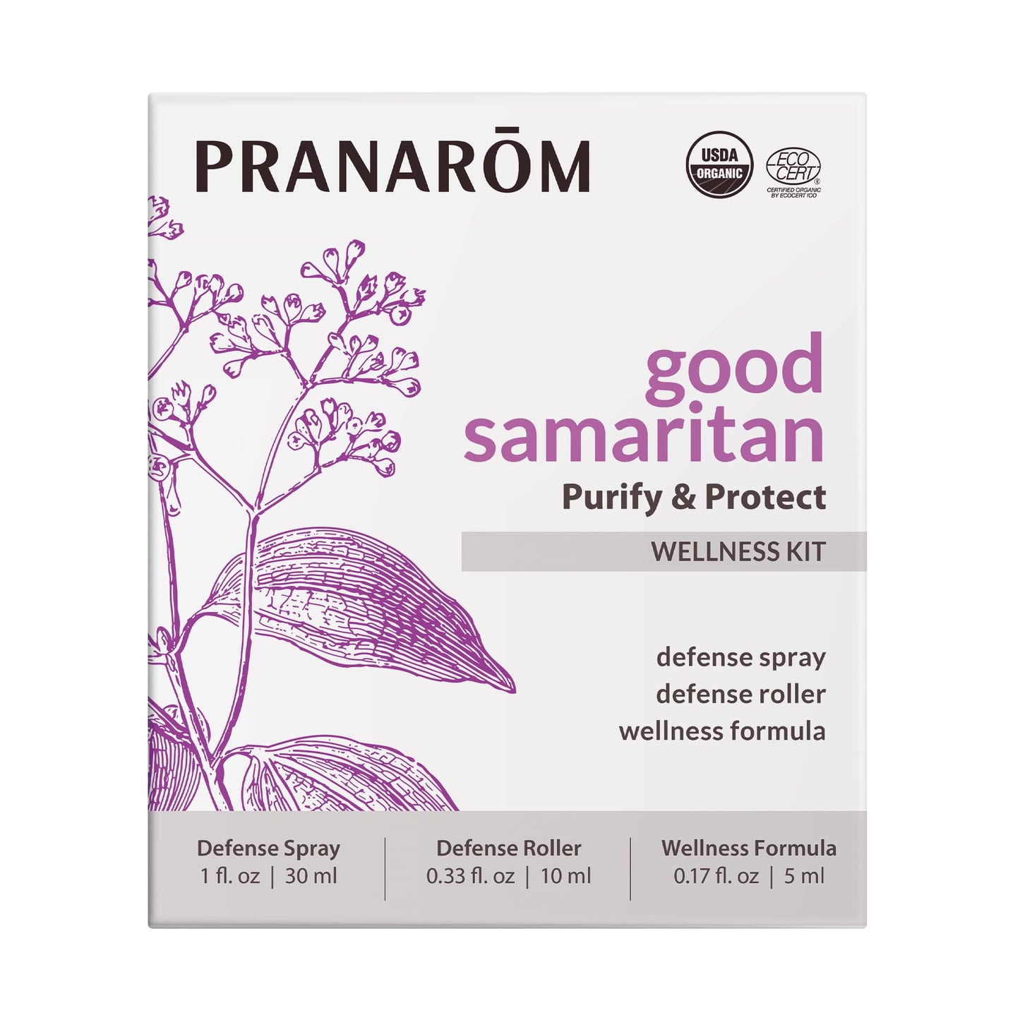 Pranarom Good Samaritan Purify & Protect Essential Oil Blend Kit (3pk) – 100% Pure, Organic (USDA & ECOCERT)