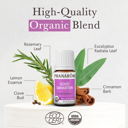 Pranarom Good Samaritan Essential Oil Blend (5ml) – USDA & ECOCERT Certified Organic