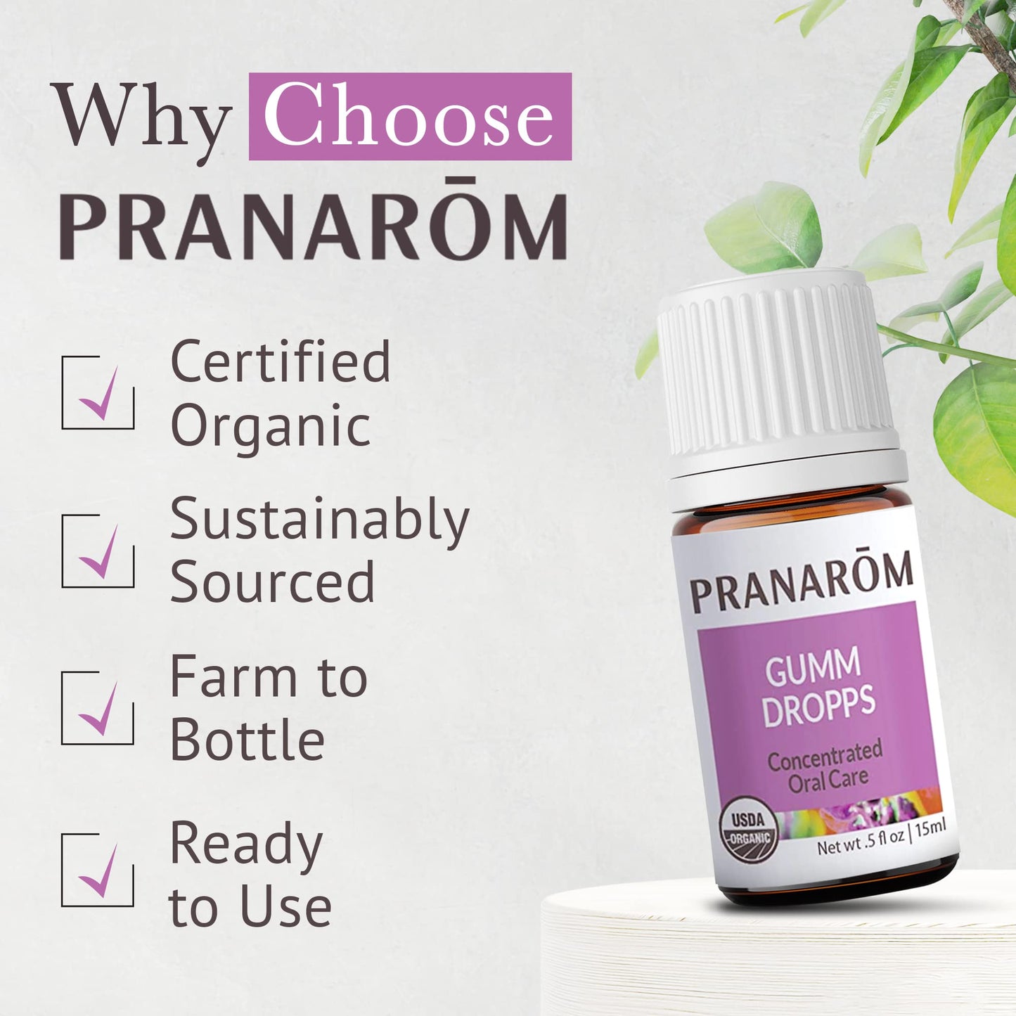 Pranarom Gumm Dropps | Essential Oil for Teeth & Gums | Natural Oral Care (5 ml)