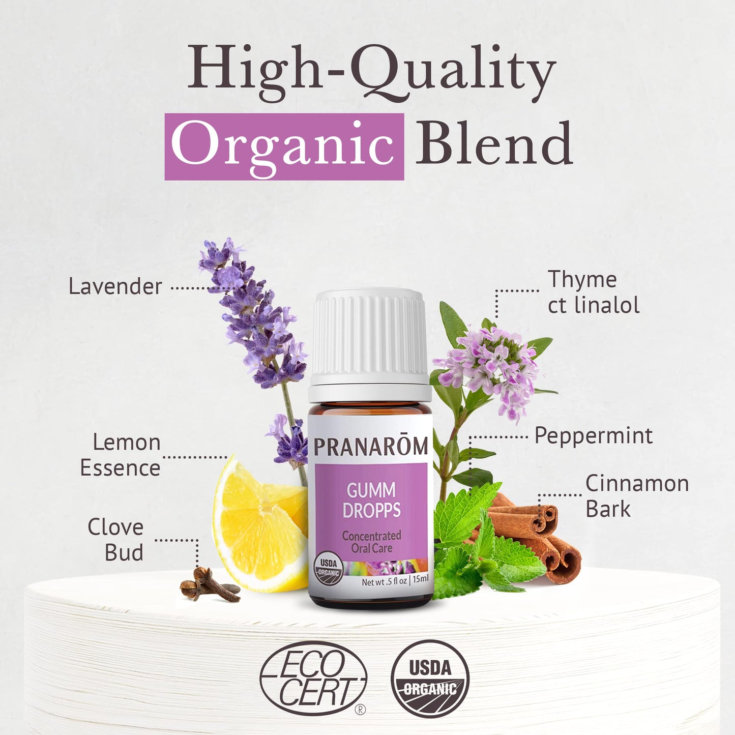 Pranarom Gumm Dropps | Essential Oil for Teeth & Gums | Natural Oral Care (5 ml)