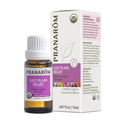 Pranarom Just Plain Relief Organic Essential Oils for Aromatherapy 15ml