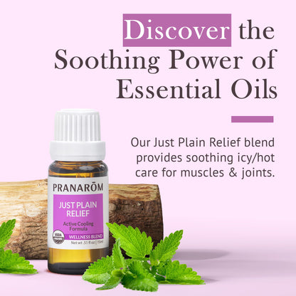 Pranarom Just Plain Relief Organic Essential Oils for Aromatherapy 15ml