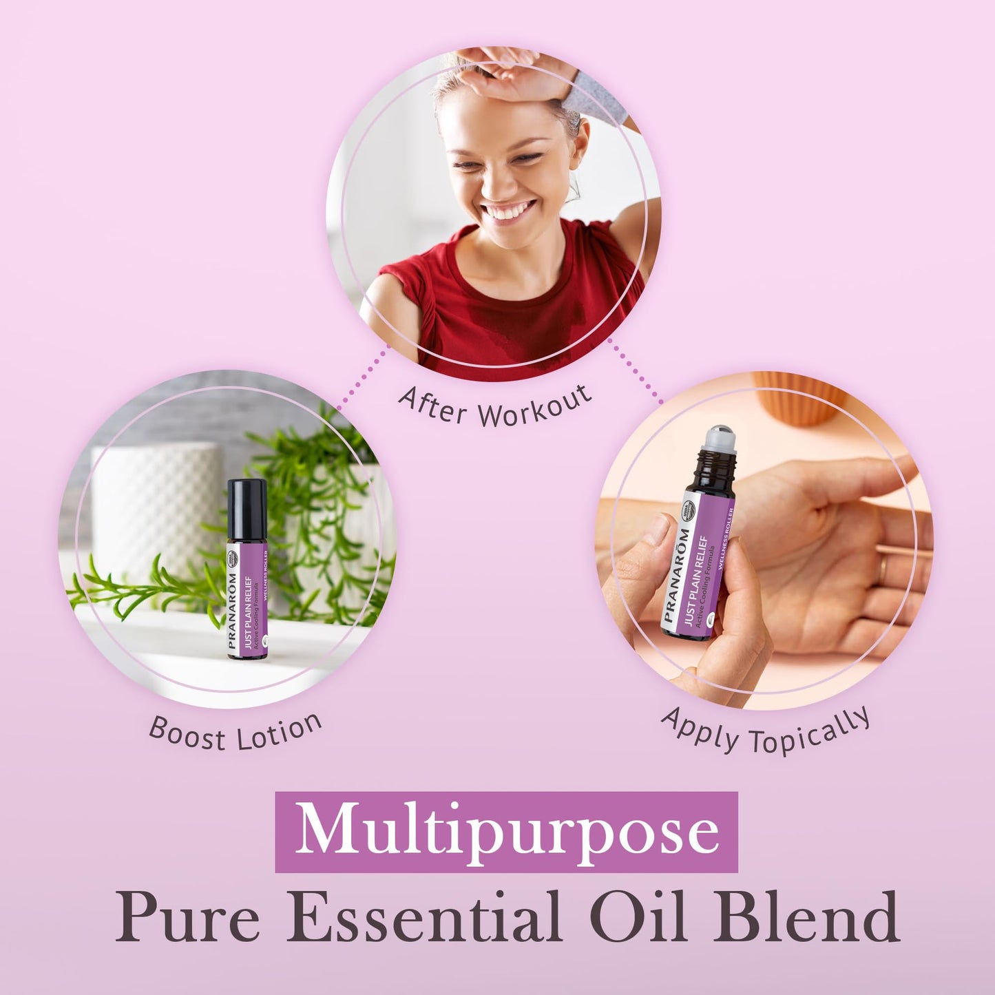 Pranarom Just Plain Relief Essential Oil Blend – Organic Lavender, Peppermint & Helichrysum, 8mL