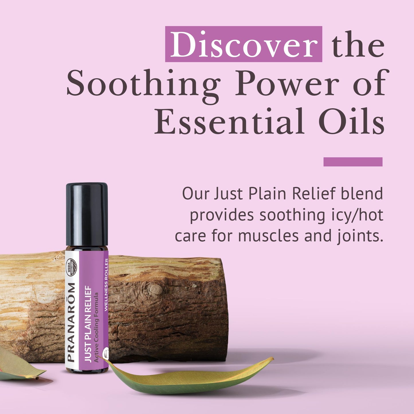 Pranarom Just Plain Relief Essential Oil Blend – Organic Lavender, Peppermint & Helichrysum, 8mL