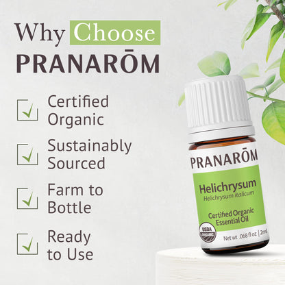 Pranarom Helichrysum Essential Oil 2ml – USDA Organic, Pure Therapeutic Grade