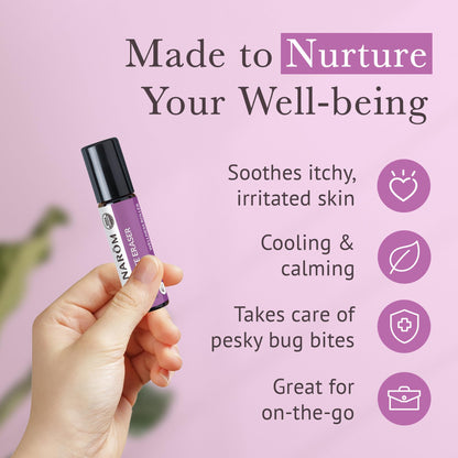 Pranarom Bug Bite Eraser Roller - 8ml Organic Essential Oil Wellness Blend for Outdoor Adventures