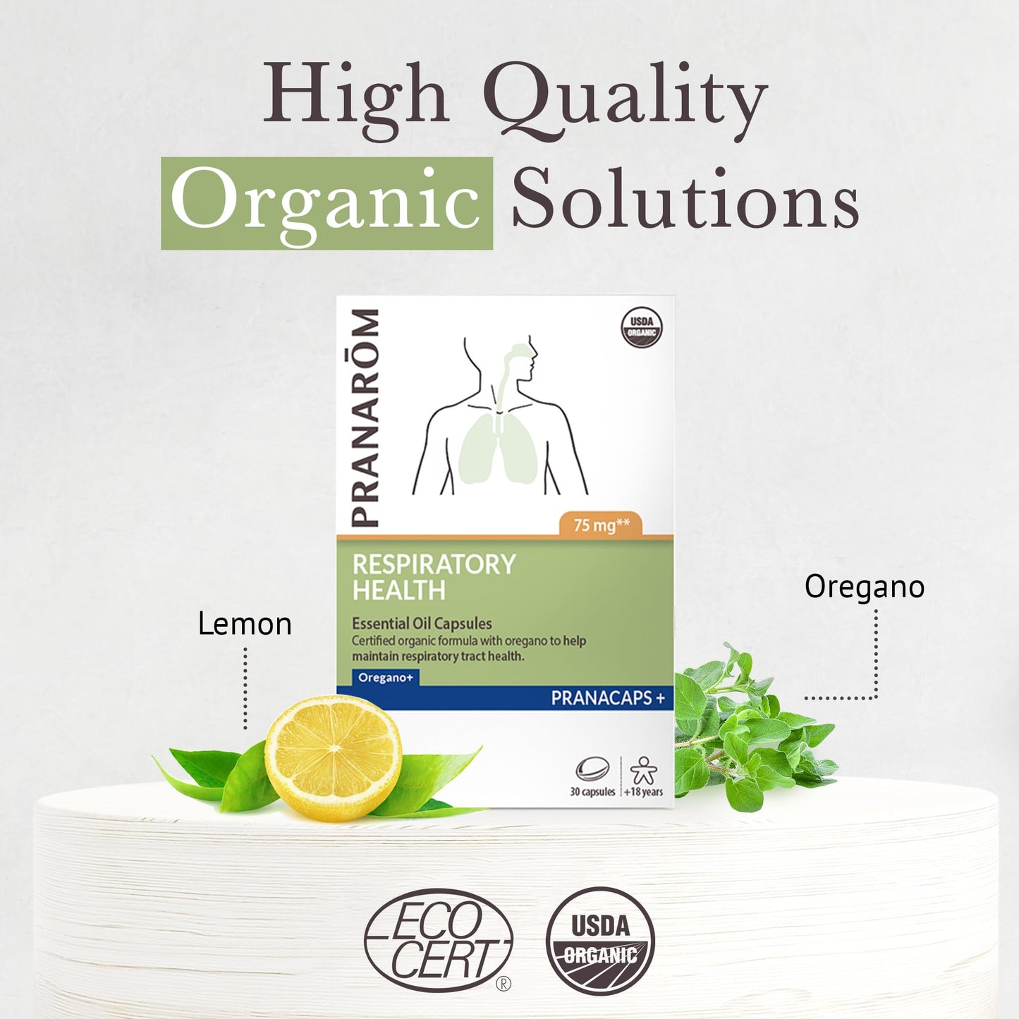 Pranarom Respiratory Health Pranacaps with Oregano & Lemon Oil | 30 Count