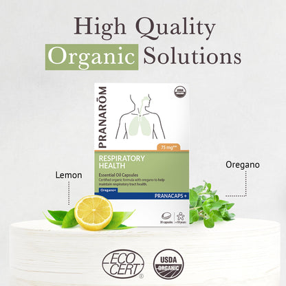 Pranarom Respiratory Health Pranacaps with Oregano & Lemon Oil | 30 Count