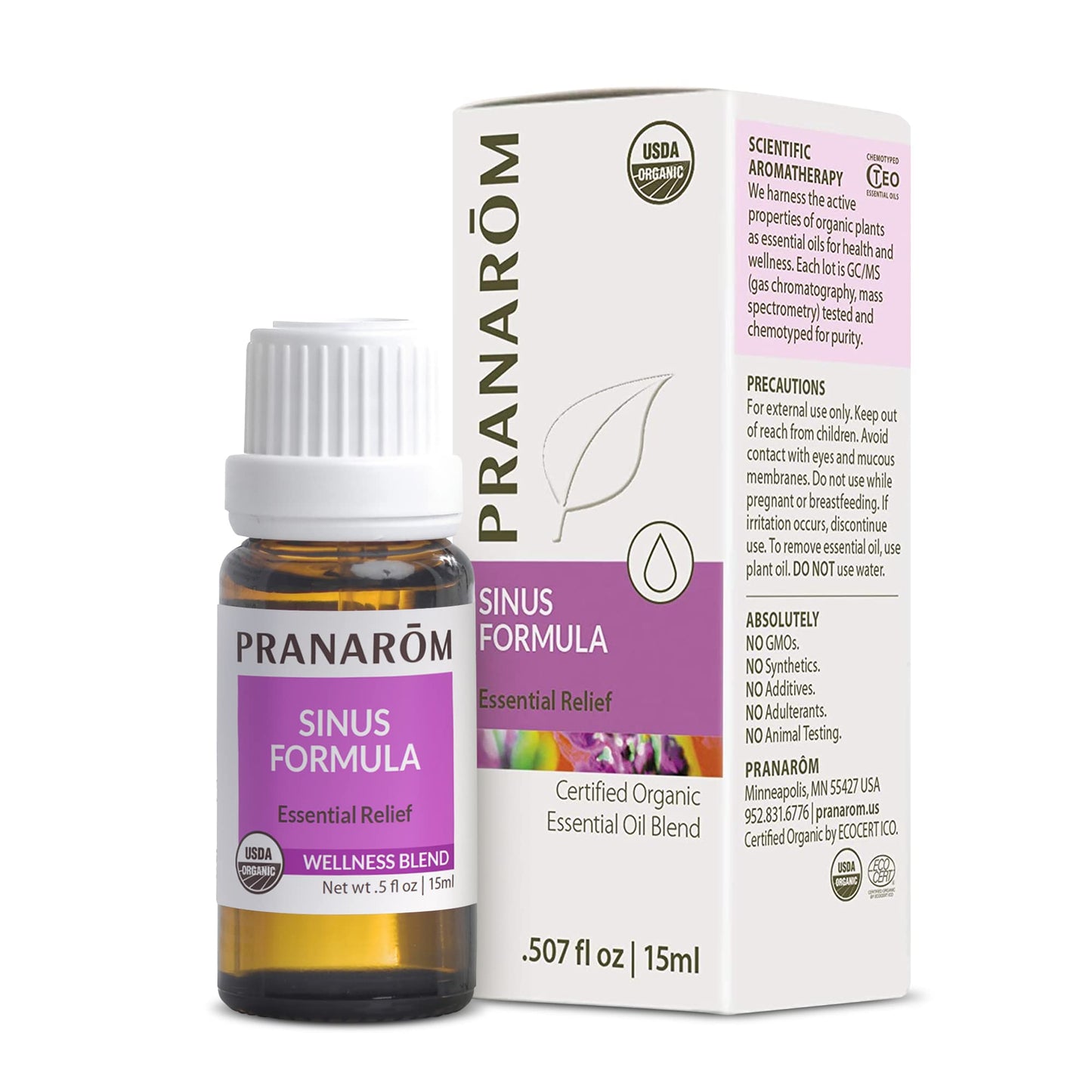 Pranarom Sinus Formula – Organic Essential Oils for Health (15ml)