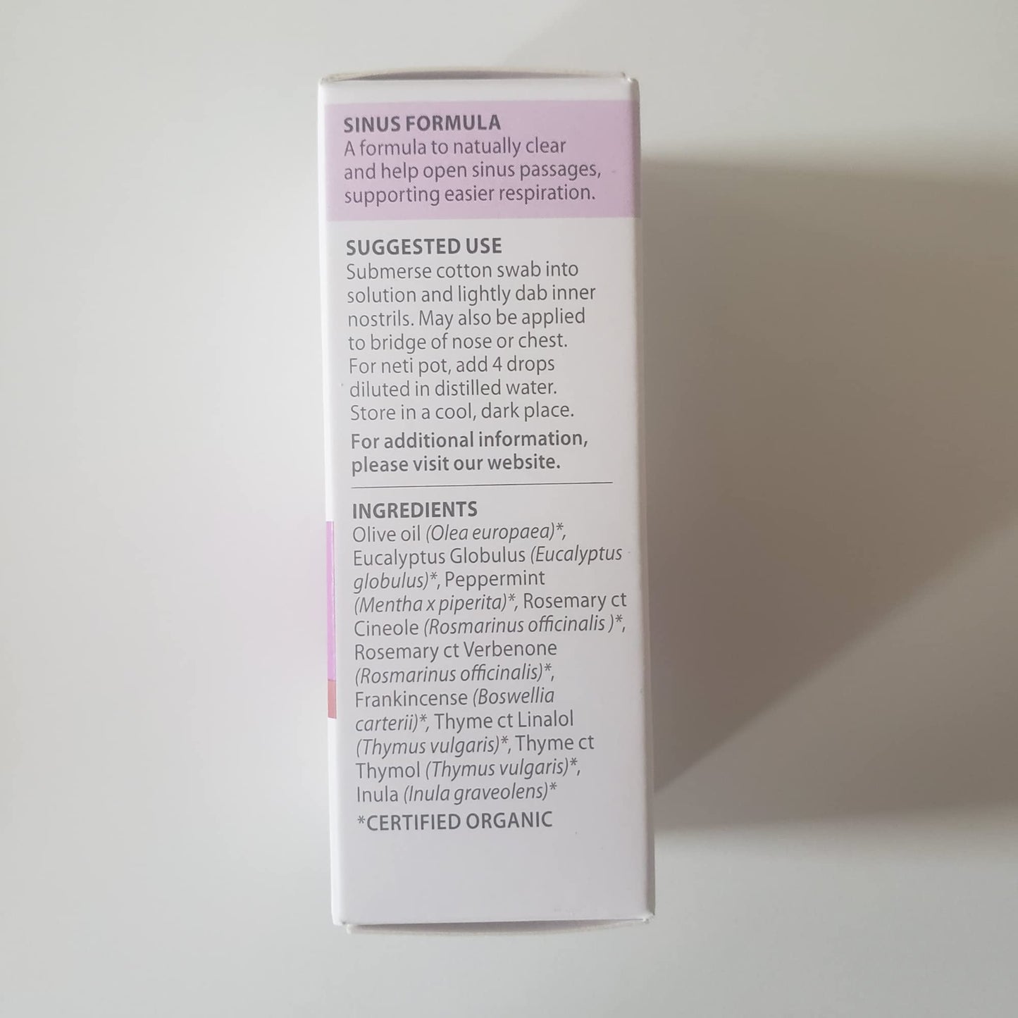 Pranarom - Sinus Formula Essential Oil Blend (5ml) - Olive Oil, Eucalypts, Peppermint, Rosemary, Frankincense, & Thyme - 100% Pure Essential Oil for Topical Use | USDA and ECOCERT Certified Organic