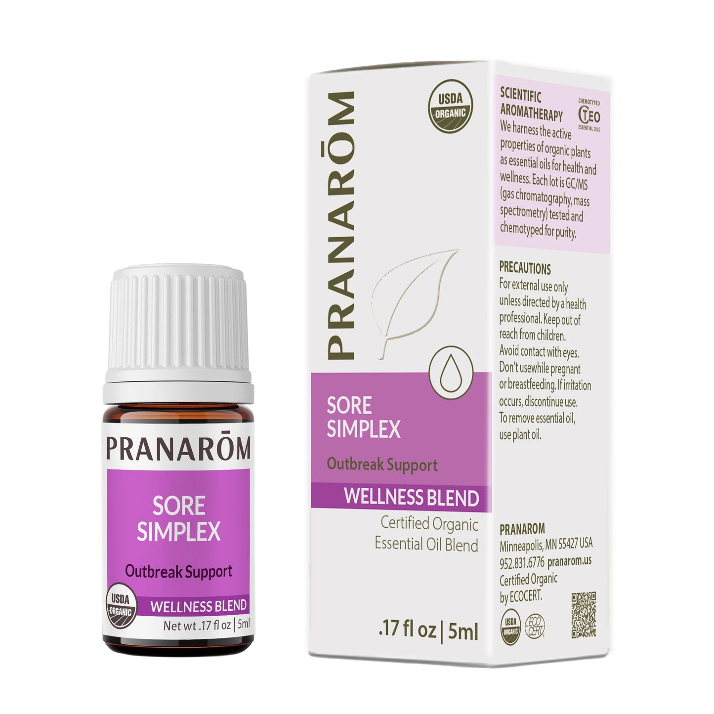 Pranarom Sore Simplex Wellness Blend - 5ml (Formerly Melissa Simplex Formula) | Organic Essential Oils