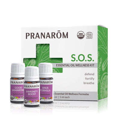 Pranarom S.O.S. Wellness Essential Oil Kit – 3-Pack (5ml) Good Samaritan, Immunity Boost, Sinus Formula | USDA Organic