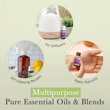 Pranarom Starter Kit - Organic 5ml Essential Oils (Lavender, Lemon, Peppermint, Grapefruit, Sage)