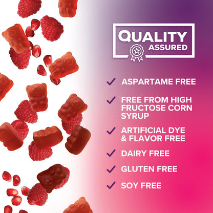 Prebiotic Fiber Gummies 4g - Sugar Free Gummy Fiber Supplement for Digestive Health & Regularity - Raspberry Flavor | Plant-Based, Non-GMO, Gluten Free - 60 Gummies