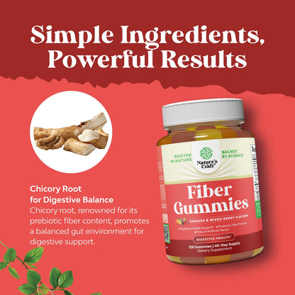 Tasty Prebiotic Fiber Gummies for Adults – High-Fiber, Non-GMO, Vegan, Halal (120 count)