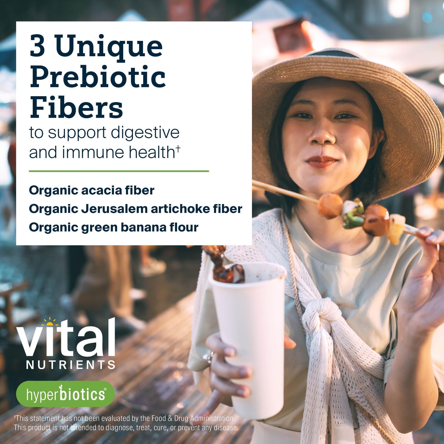 Hyperbiotics Vital Nutrients Organic Prebiotic Fiber Powder | Gut Health & Digestive Regularity | 54 Servings