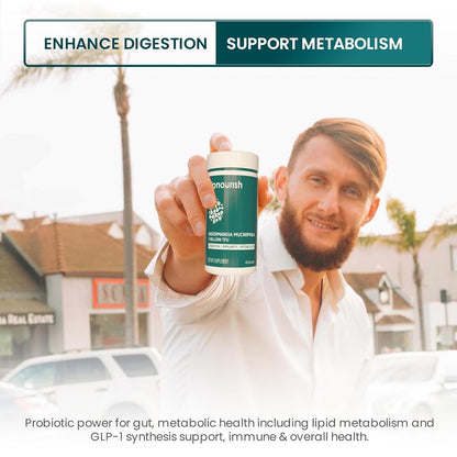 UpNourish Probiotics for GLP-1 Support – 5B TFU Akkermansia muciniphila, Digestive Health, Leaky Gut & Metabolic Wellness, 60 Capsules