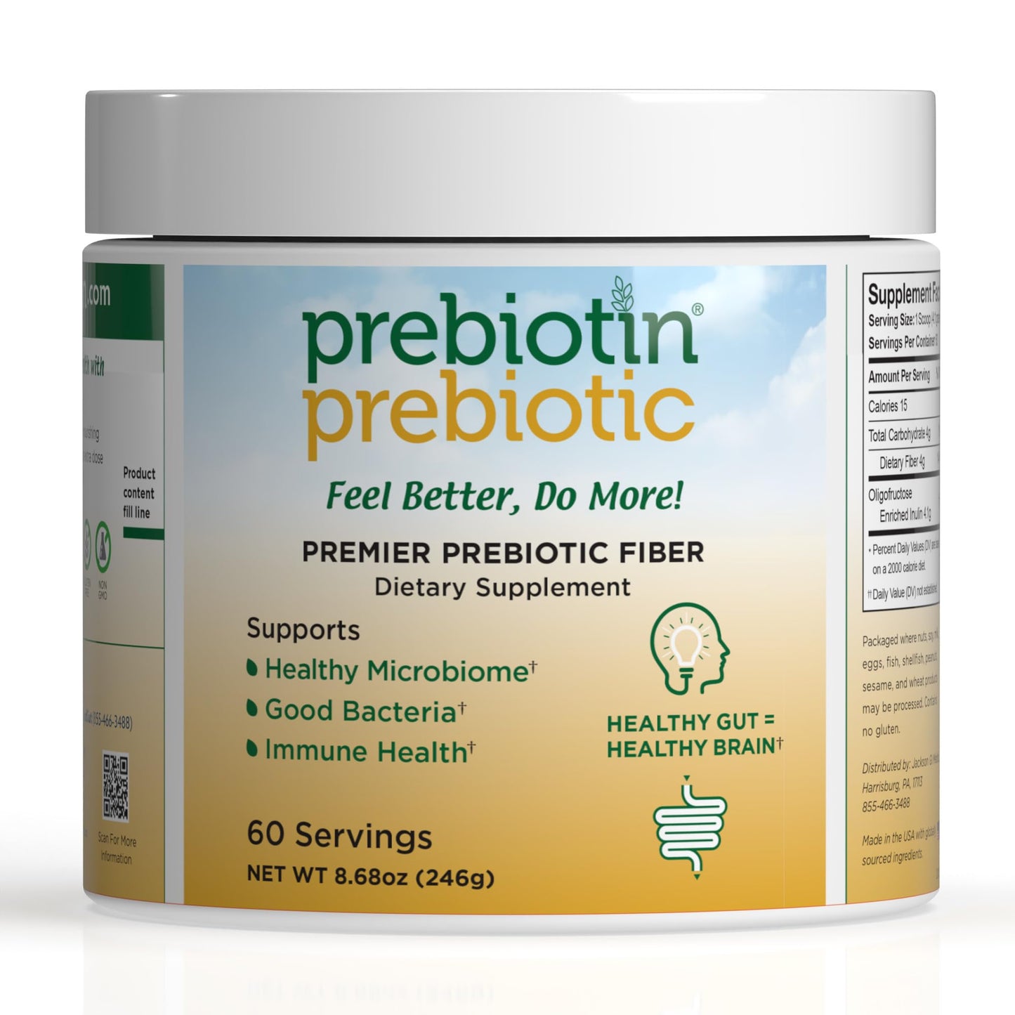 Prebiotin Prebiotic Fiber Powder – 8.68 oz – Digestive Health & Weight Management – Gluten-Free