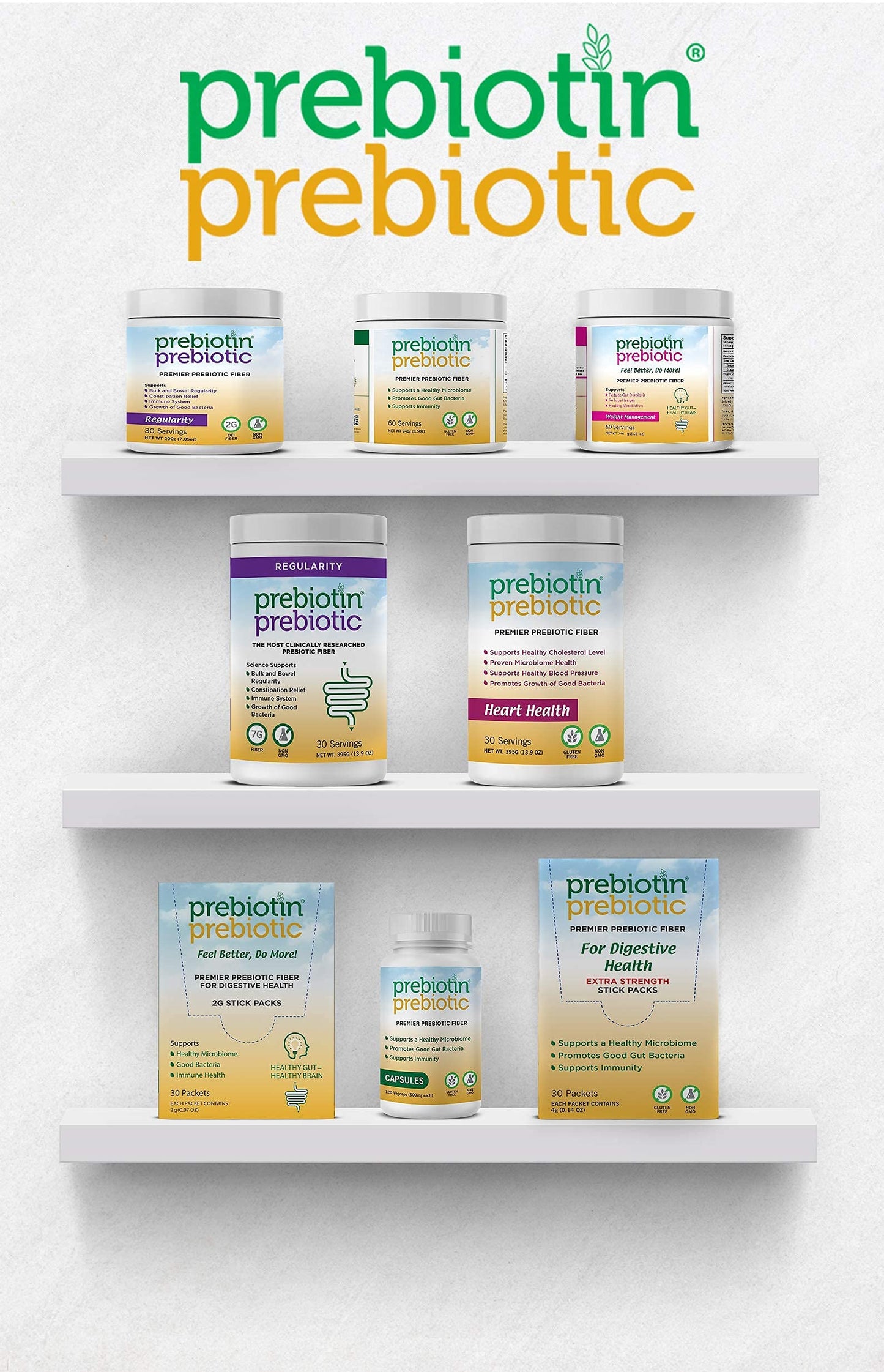 Prebiotin Prebiotic Fiber Powder – 8.68 oz – Digestive Health & Weight Management – Gluten-Free